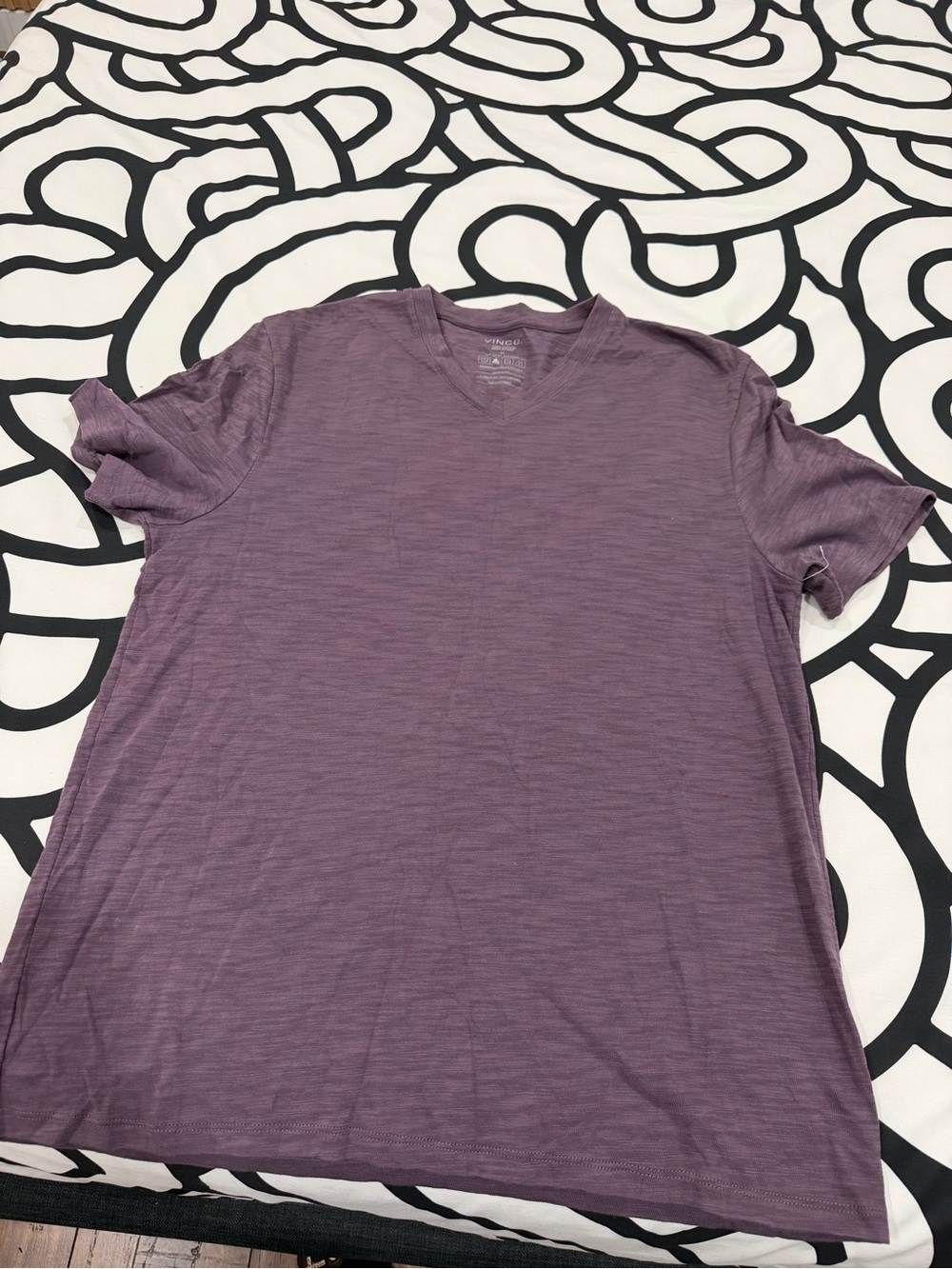 Vince Men’s V-Neck Short Sleeve Shirt — Dusty Purple